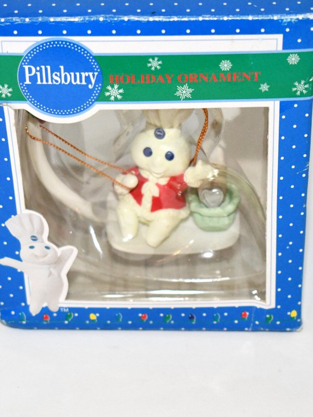 Vintage Pillsbury Doughboy Holiday Christmas Ornament Matrix Original Box  Descr